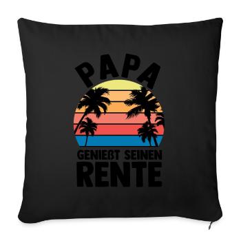Vacation Vacationer Father Dad - Sofa pillow with filling 45cm x 45cm - black - Front