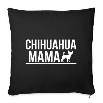 Chihuahua Disant Maman Drôle Chihuahua Cadeau - Coussin et housse de 45 x 45 cm - noir - Devant