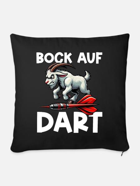 Darten Dartspieler Dartscheibe Dartpfeil Dartboard - Sofakissen mit Füllung 45 x 45 cm - Schwarz