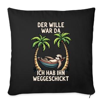 paresseux disant lève-tard déclaration bureau fatigué - Coussin et housse de 45 x 45 cm - noir - Devant