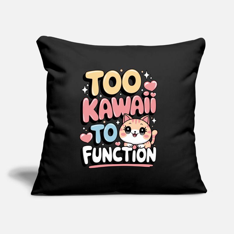 Too Kawaii to Function – Süßes Katzen Design Sofakissen mit Füllung 45 x 45 cm
