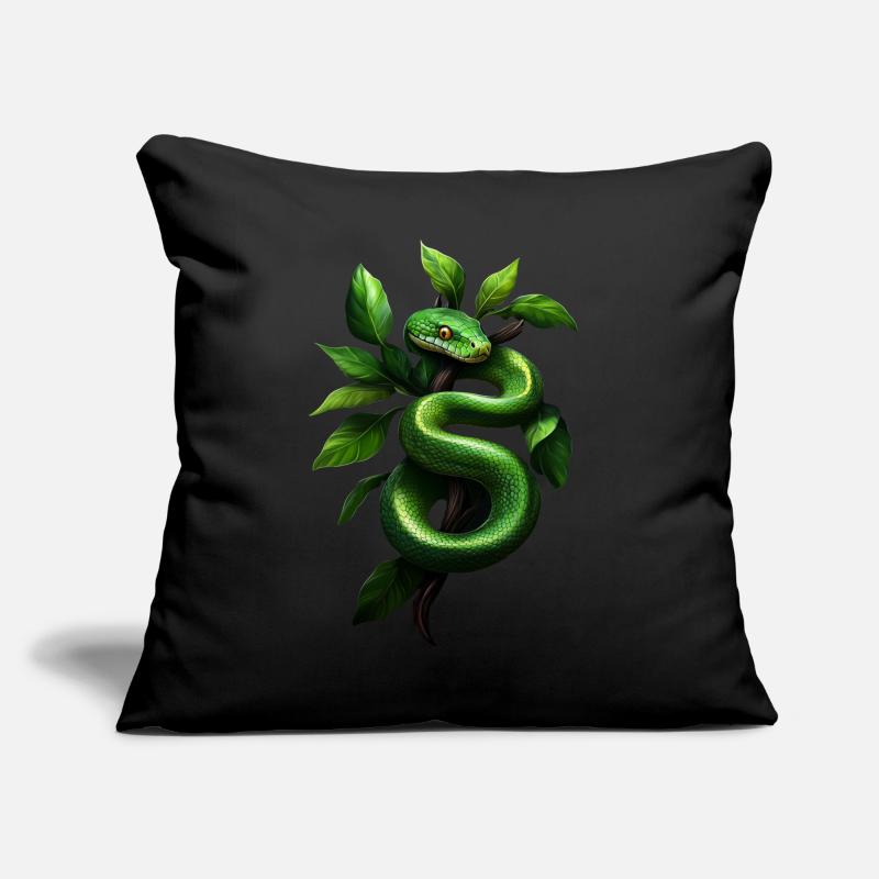 Green Tree Python Snakes Lover Terrarium Sofa pillow with filling 45cm x 45cm