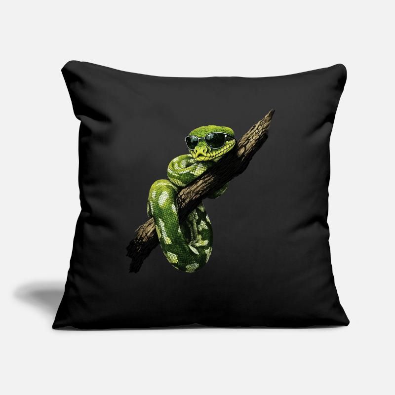 Green Tree Python Snakes Lover Terrarium Sofa pillow with filling 45cm x 45cm