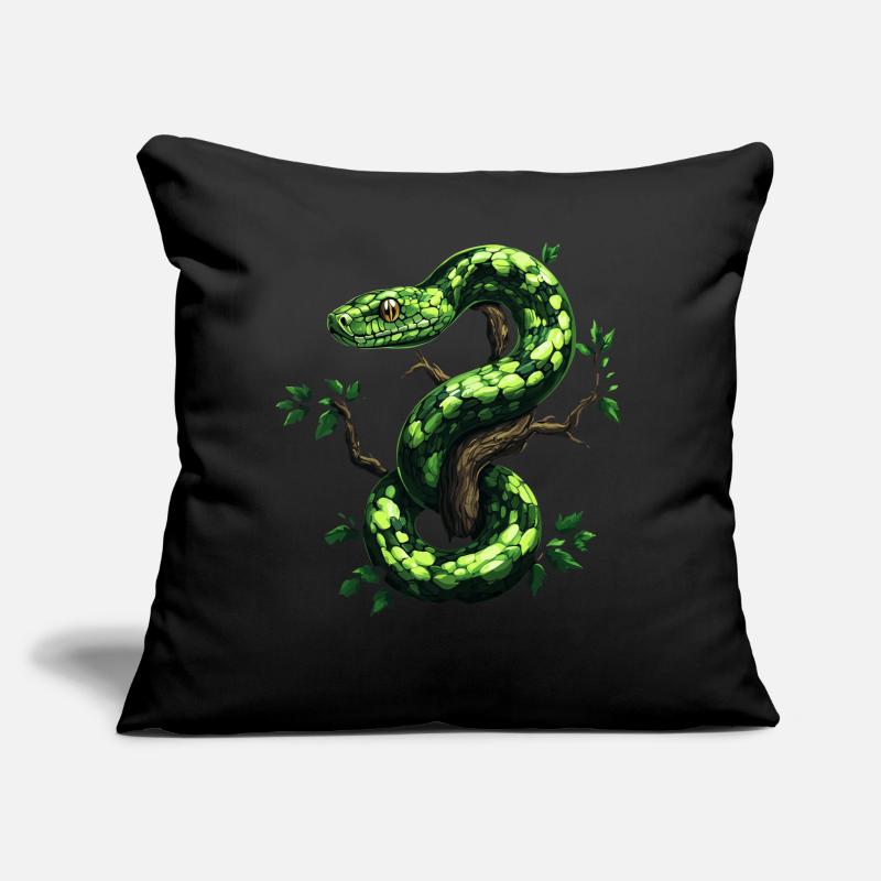 Arbre vert Python Serpents Amoureux Terrarium Coussin et housse de 45 x 45 cm