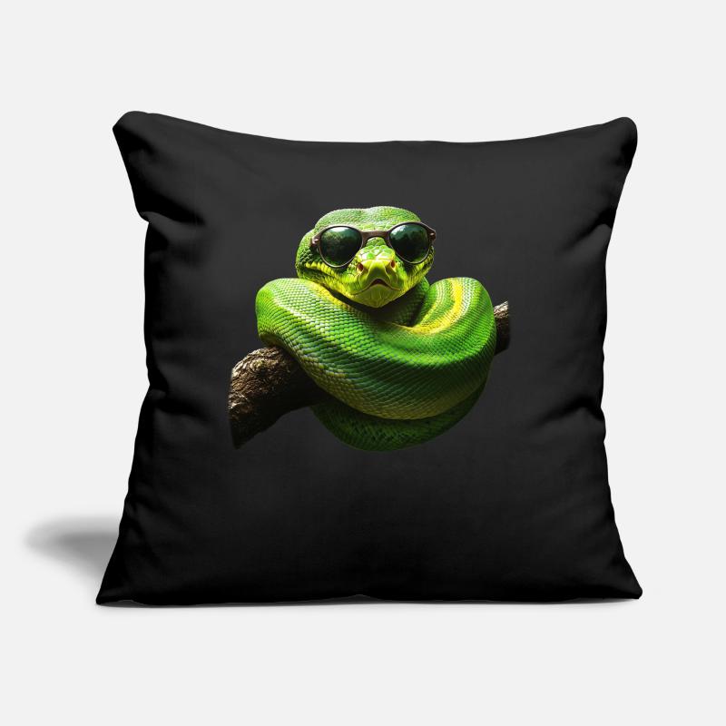 Arbre vert Python Serpents Amoureux Terrarium Coussin et housse de 45 x 45 cm
