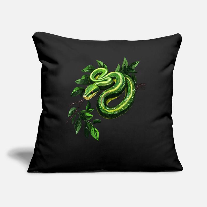 Arbre vert Python Serpents Amoureux Terrarium Coussin et housse de 45 x 45 cm