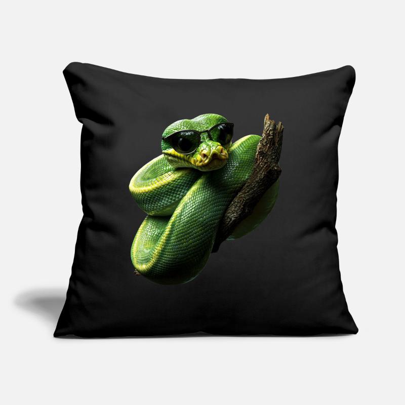 Arbre vert Python Serpents Amoureux Terrarium Coussin et housse de 45 x 45 cm