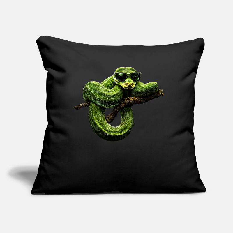 Arbre vert Python Serpents Amoureux Terrarium Coussin et housse de 45 x 45 cm