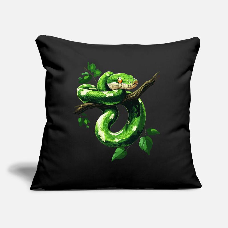 Arbre vert Python Serpents Amoureux Terrarium Coussin et housse de 45 x 45 cm
