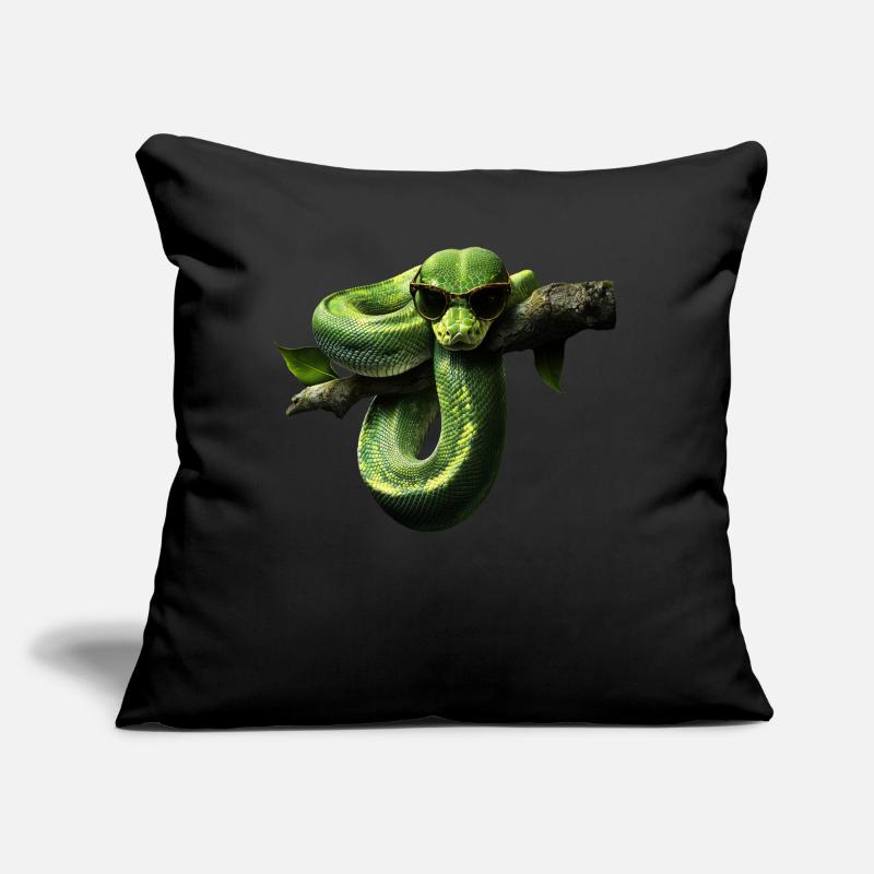 Arbre vert Python Serpents Amoureux Terrarium Coussin et housse de 45 x 45 cm
