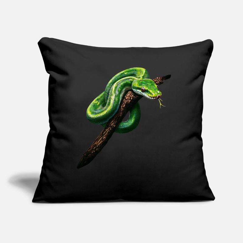 Green Tree Python Snakes Lover Terrarium Sofa pillow with filling 45cm x 45cm