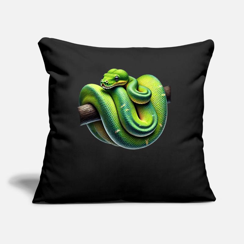 Arbre vert Python Serpents Amoureux Terrarium Coussin et housse de 45 x 45 cm