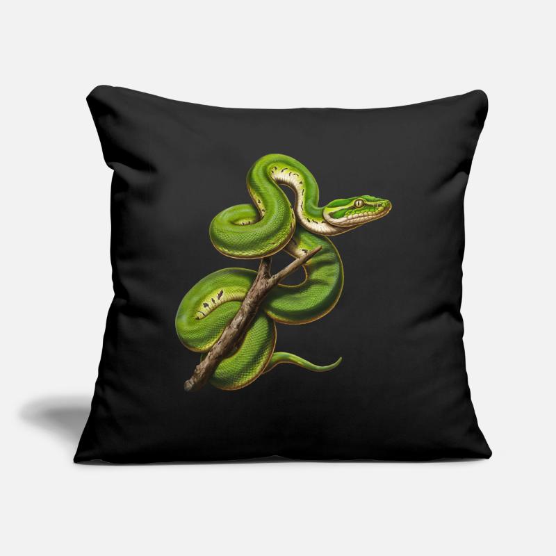 Arbre vert Python Serpents Amoureux Terrarium Coussin et housse de 45 x 45 cm
