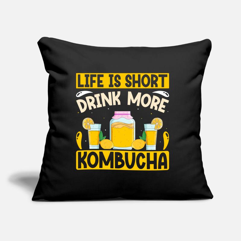 Kombucha Scoby fermented drinks Sofakissen mit Füllung 45 x 45 cm