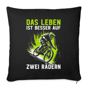 Mountain bikers, MTB lovers, cycling - Sofa pillow with filling 45cm x 45cm - black - Front