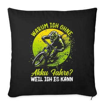 Mountain bikers, MTB lovers, cycling - Sofa pillow with filling 45cm x 45cm - black - Front