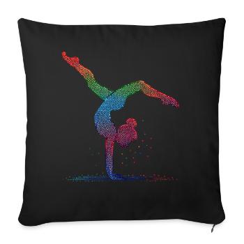 Gymnastics Gymnast Acrobatics Gymnast - Sofa pillow with filling 45cm x 45cm - black - Front