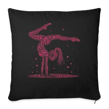 Gymnastics Gymnast Acrobatics Gymnast - Sofa pillow with filling 45cm x 45cm - black - Front