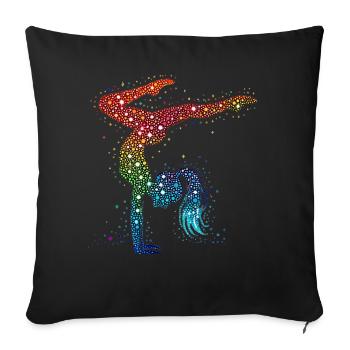 Gymnastics Gymnast Acrobatics Gymnast - Sofa pillow with filling 45cm x 45cm - black - Front