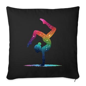Gymnastics Gymnast Acrobatics Gymnast - Sofa pillow with filling 45cm x 45cm - black - Front