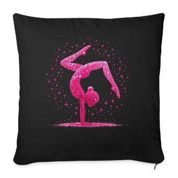 Gymnastics Gymnast Acrobatics Gymnast - Sofa pillow with filling 45cm x 45cm - black - Front