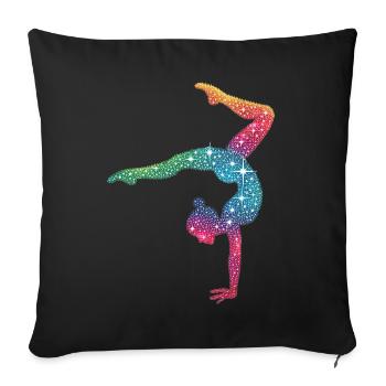 Gymnastics Gymnast Acrobatics Gymnast - Sofa pillow with filling 45cm x 45cm - black - Front