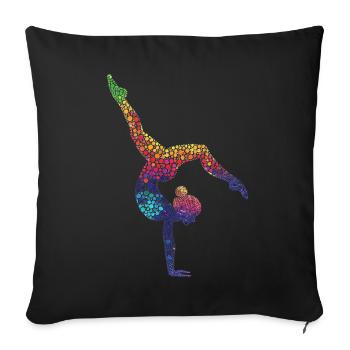 Gymnastics Gymnast Acrobatics Gymnast - Sofa pillow with filling 45cm x 45cm - black - Front