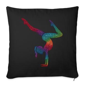 Gymnastics Gymnast Acrobatics Gymnast - Sofa pillow with filling 45cm x 45cm - black - Front
