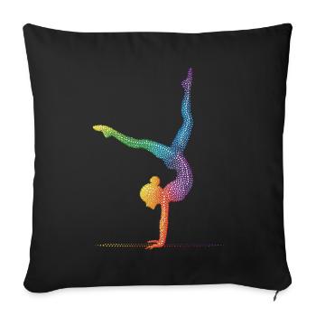 Gymnastics Gymnast Acrobatics Gymnast - Sofa pillow with filling 45cm x 45cm - black - Front