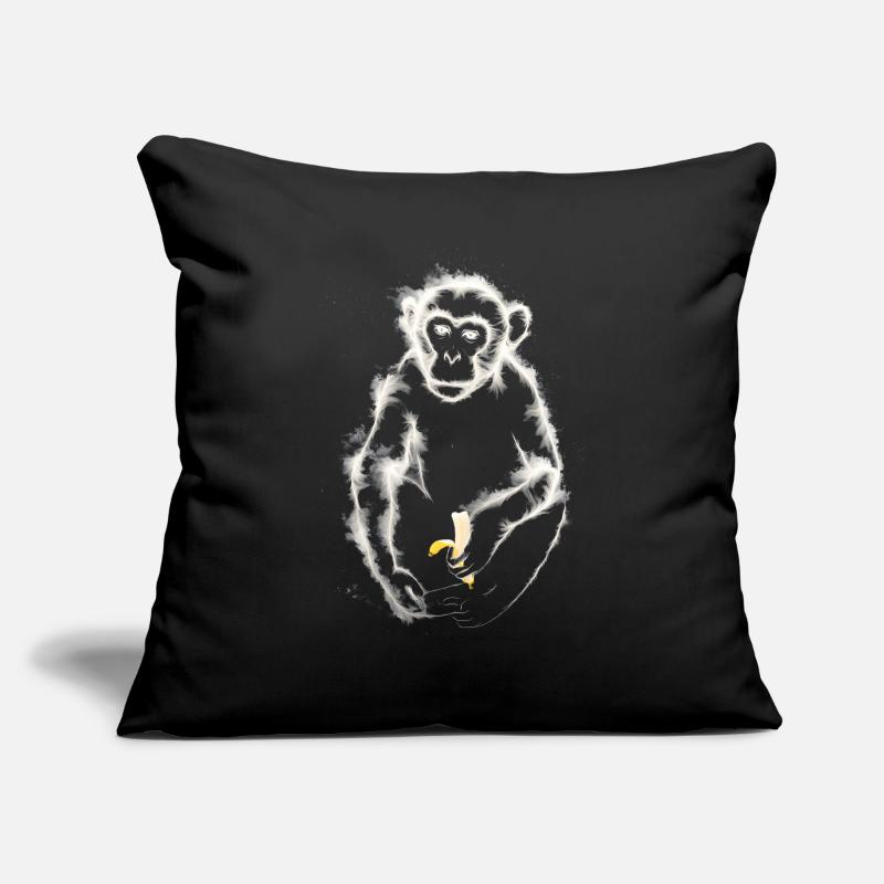 Affe isst Banane / Affe Sofakissen mit Füllung 45 x 45 cm