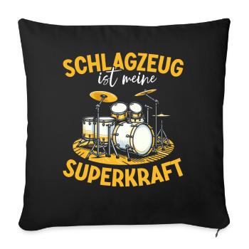 Batteur Batteur Percussion Musiciens - Coussin et housse de 45 x 45 cm - noir - Devant