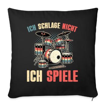 Batteur Batteur Percussion Musiciens - Coussin et housse de 45 x 45 cm - noir - Devant