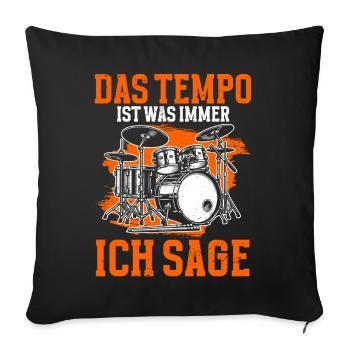 Batteur Batteur Percussion Musiciens - Coussin et housse de 45 x 45 cm - noir - Devant