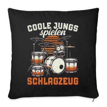 Batteur Batteur Percussion Musiciens - Coussin et housse de 45 x 45 cm - noir - Devant