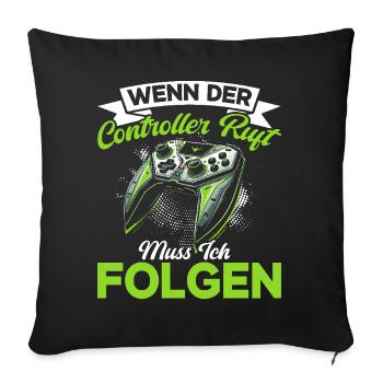 Gaming Gamer Gamer Video Player Console PC Gaming - Sofa pillow with filling 45cm x 45cm - black - Front