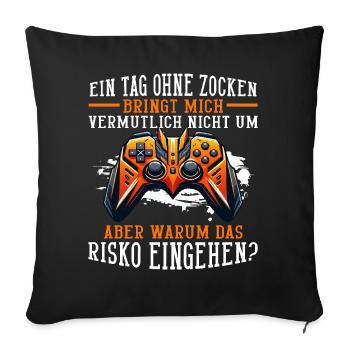 Gaming Gamer Gamer Video Player Console PC Gaming - Sofa pillow with filling 45cm x 45cm - black - Front