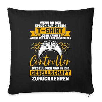 Jeux Gamer Gamer Lecteur vidéo Console PC Jeux - Coussin et housse de 45 x 45 cm - noir - Devant