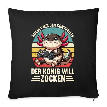 Il me tend la manette que le roi veut jouer - Coussin et housse de 45 x 45 cm - noir - Devant