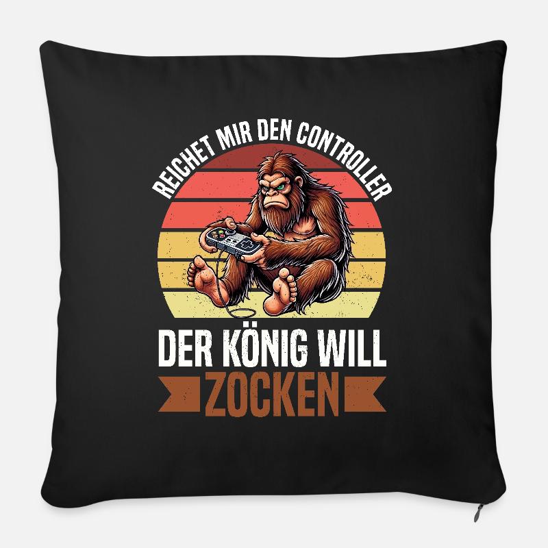 Reichet Mir Den Controller Der König Will Zocken - Sofakissen mit Füllung 45 x 45 cm - Schwarz