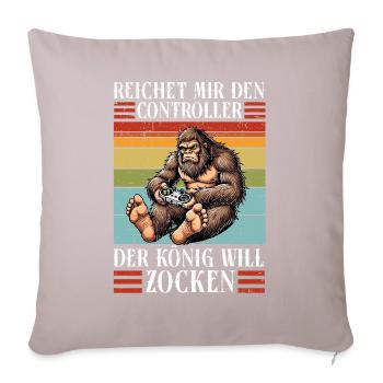 Hands me the controller the king wants to gamble - Sofa pillow with filling 45cm x 45cm - light taupe - Front