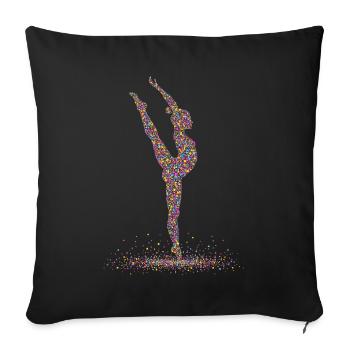 Turnen Gymnastik Turnerin Akrobatik - Sofakissen mit Füllung 45 x 45 cm - Schwarz - Vorne