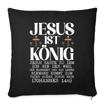 Service d’adoration des croyants catholiques chrétiens de Jésus - Coussin et housse de 45 x 45 cm - noir - Devant