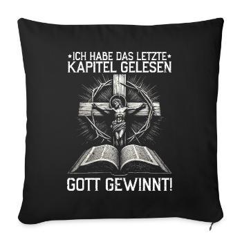 Service d’adoration des croyants catholiques chrétiens de Jésus - Coussin et housse de 45 x 45 cm - noir - Devant