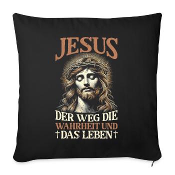 Service d’adoration des croyants catholiques chrétiens de Jésus - Coussin et housse de 45 x 45 cm - noir - Devant