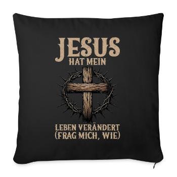 Jesus Christian Catholic Believers Worship Service - Sofa pillow with filling 45cm x 45cm - black - Front