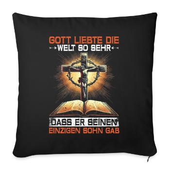 Jesus Christian Catholic Believers Worship Service - Sofa pillow with filling 45cm x 45cm - black - Front