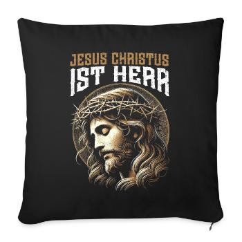Service d’adoration des croyants catholiques chrétiens de Jésus - Coussin et housse de 45 x 45 cm - noir - Devant