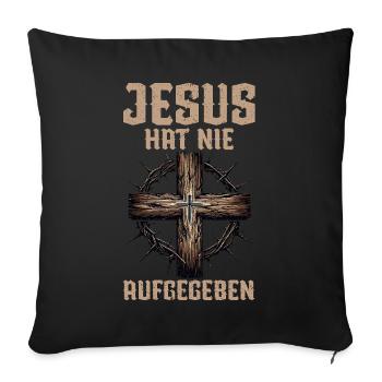 Jesus Christian Catholic Believers Worship Service - Sofa pillow with filling 45cm x 45cm - black - Front