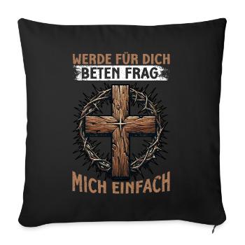 Jesus Christian Catholic Believers Worship Service - Sofa pillow with filling 45cm x 45cm - black - Front