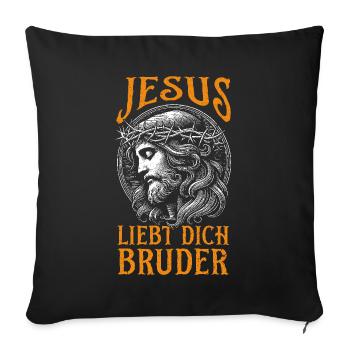 Jesus Christian Catholic Believers Worship Service - Sofa pillow with filling 45cm x 45cm - black - Front